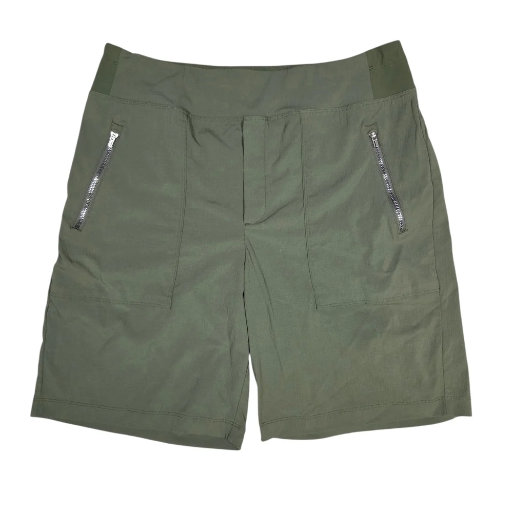 Athleta Olive Utility Shorts Stretch Athleisure Size 12 - Picture 1 of 9